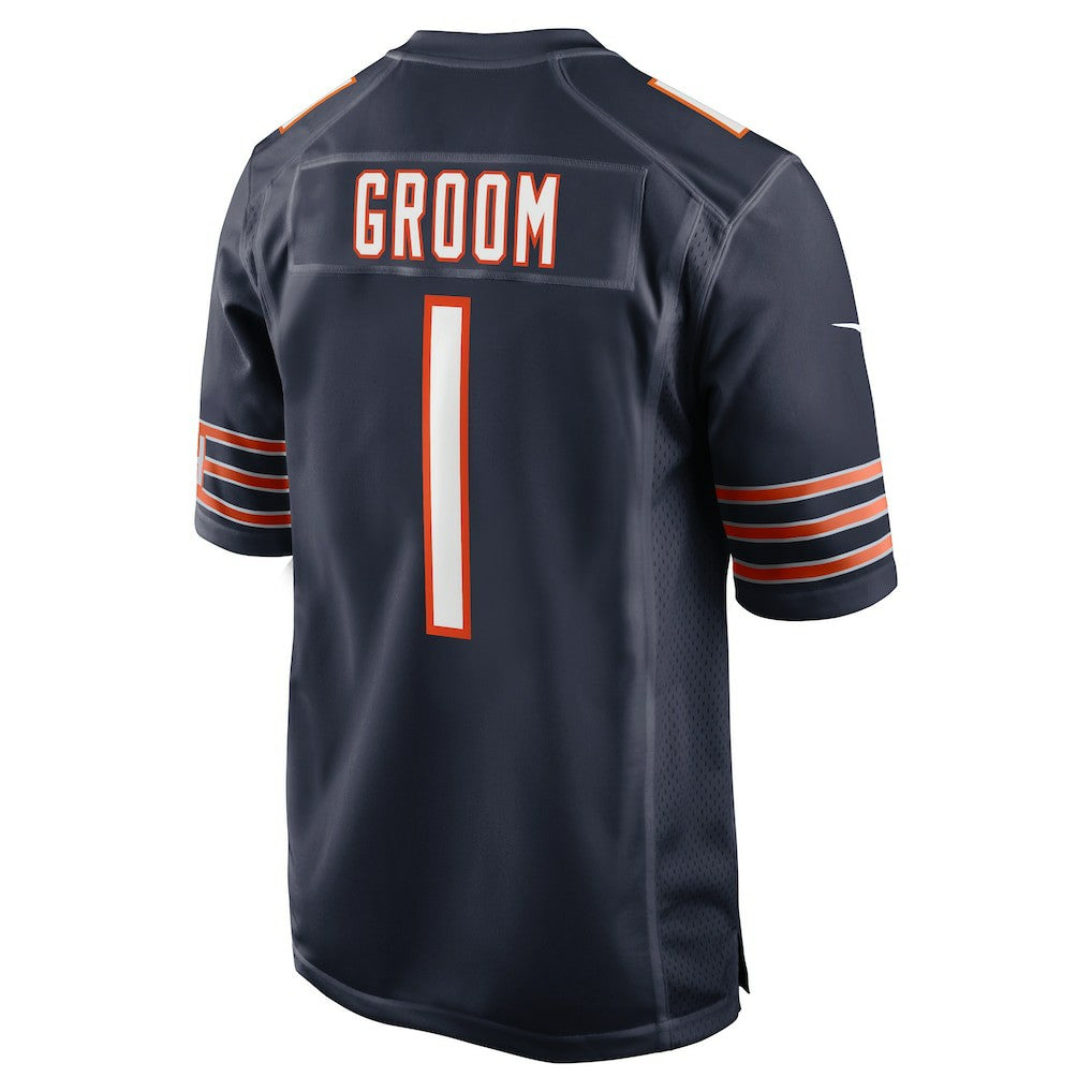Number 1 Groom Chicago Bears Game Jersey - Navy | NFL Jerseys