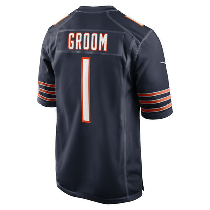 Number 1 Groom Chicago Bears Game Jersey - Navy | NFL Jerseys