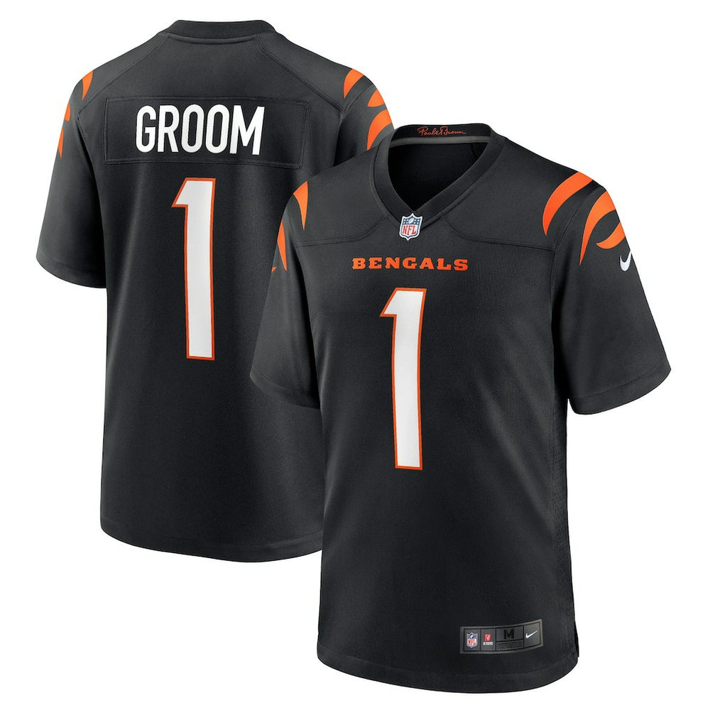 Number 1 Groom Cincinnati Bengals Game Jersey Black - Nike