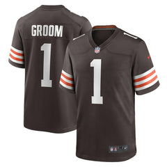 Number 1 Groom Cleveland Browns Game Jersey Brown - Nike