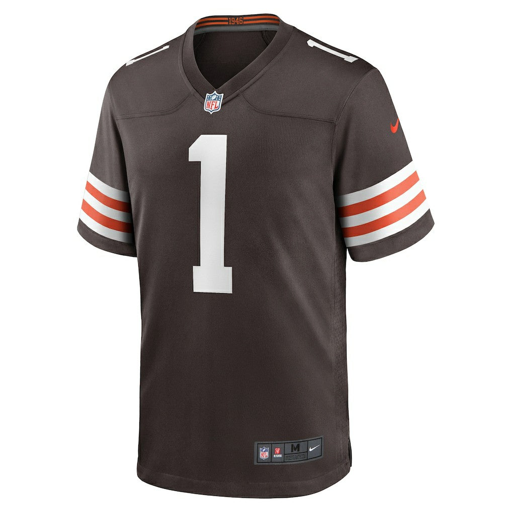 Number 1 Groom Cleveland Browns Game Jersey Brown - Nike