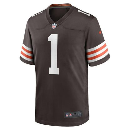 Number 1 Groom Cleveland Browns Game Jersey - Brown | NFL Jerseys