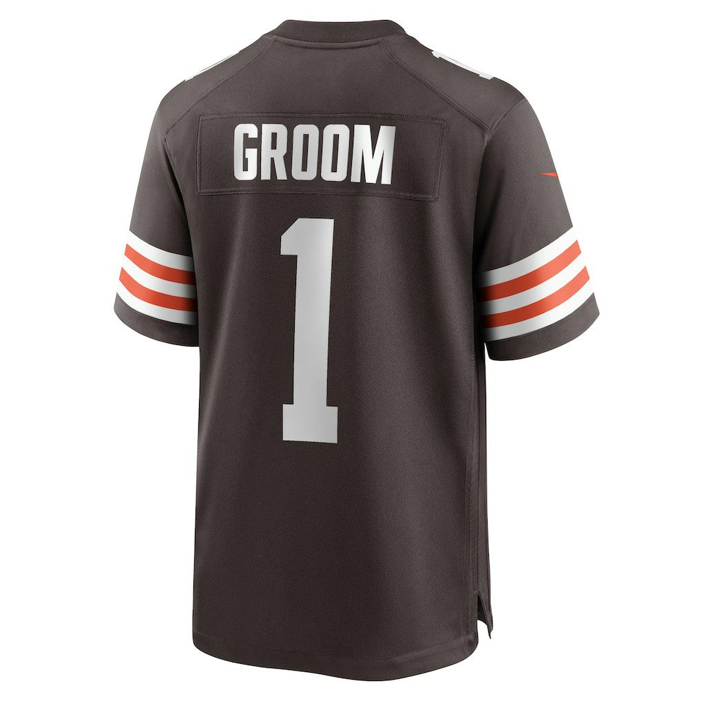 Number 1 Groom Cleveland Browns Game Jersey - Brown | NFL Jerseys