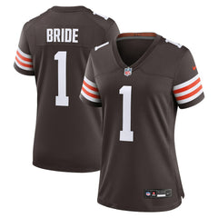 Number 1 Bride Cleveland Browns Women's Game Jersey Brown - Nike