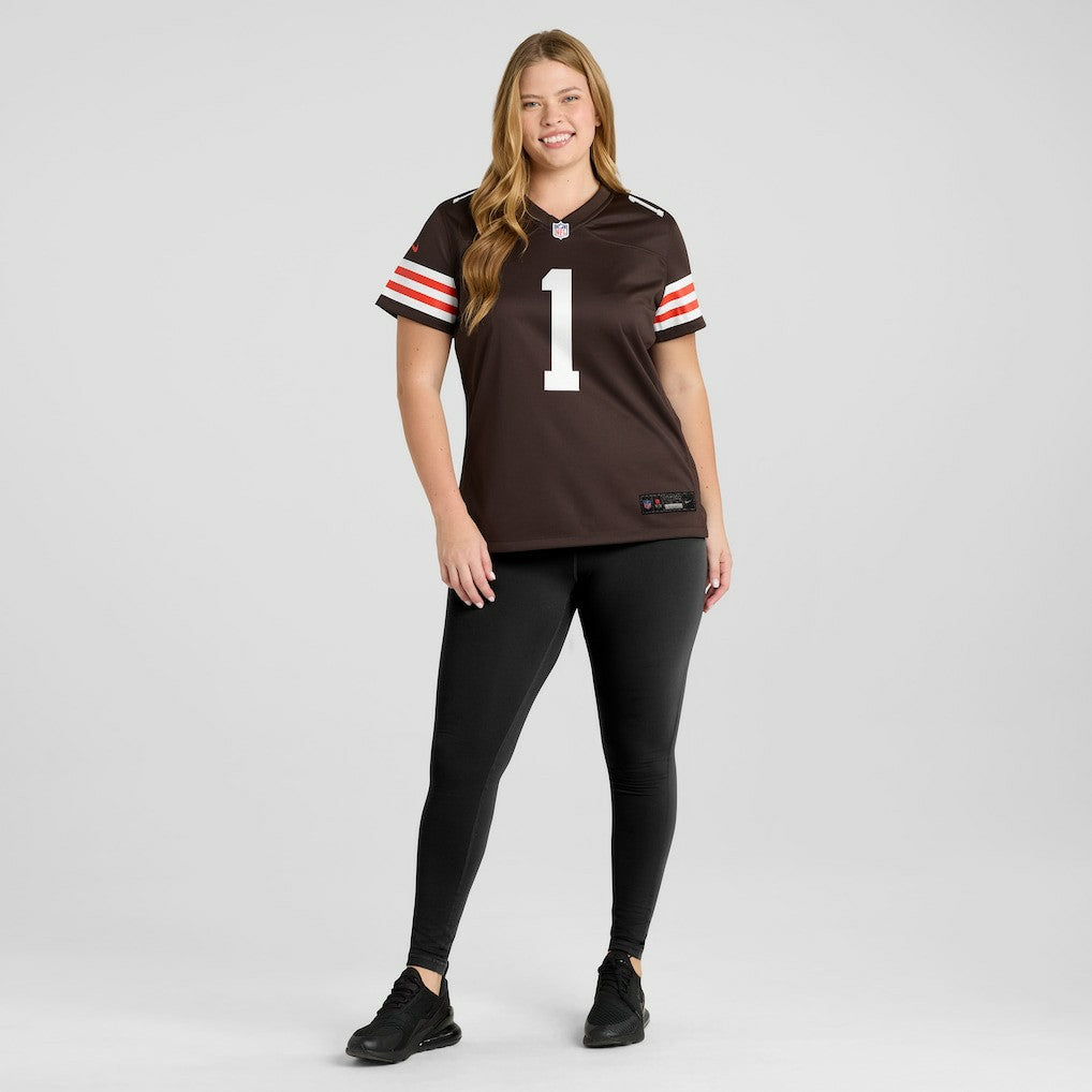 Number 1 Bride Cleveland Browns Women's Game Jersey Brown - Nike