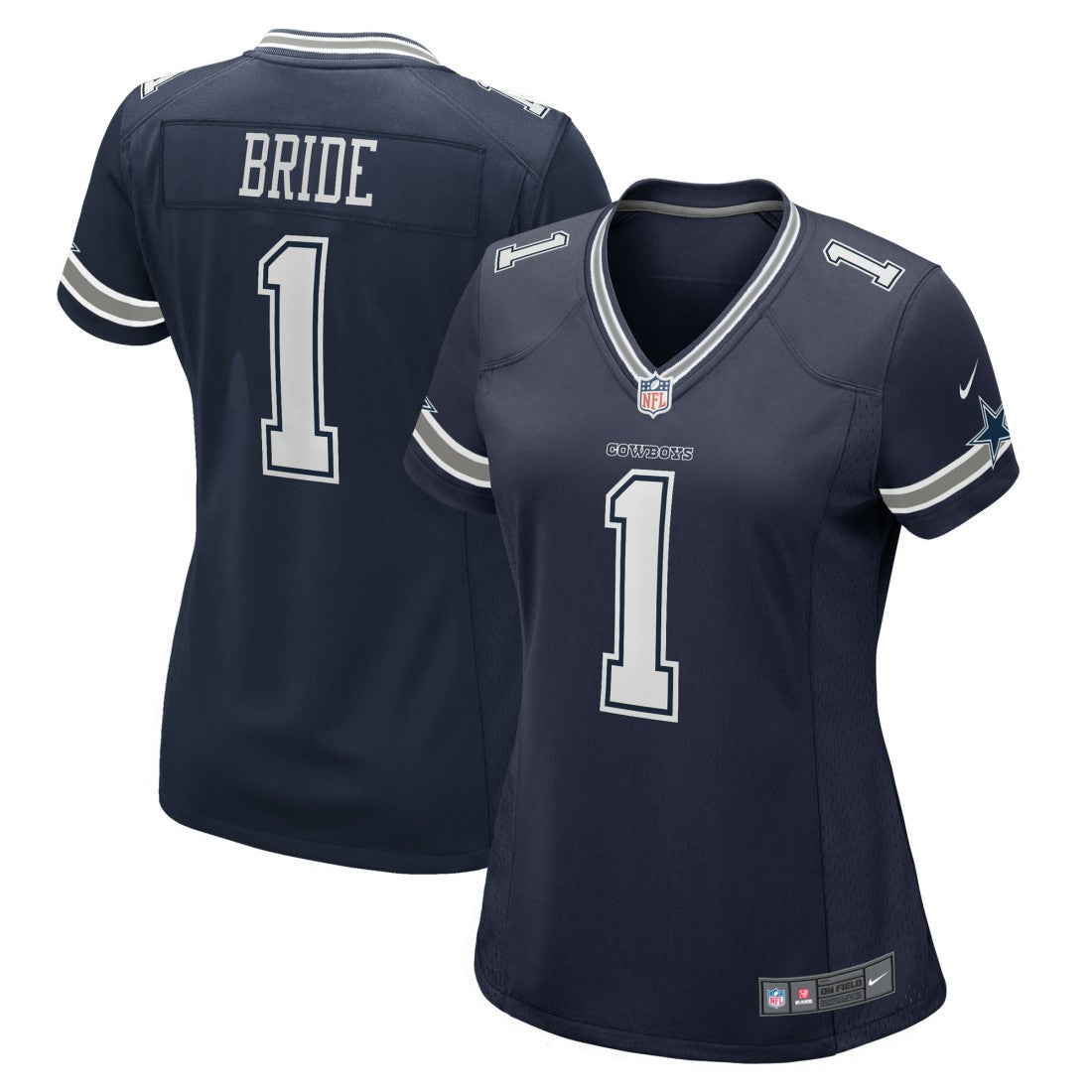 Number 1 Bride Dallas Cowboys Women's Game Jersey Navy - Nike