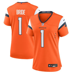 Number 1 Bride Denver Broncos Women's Game Jersey Orange - Nike