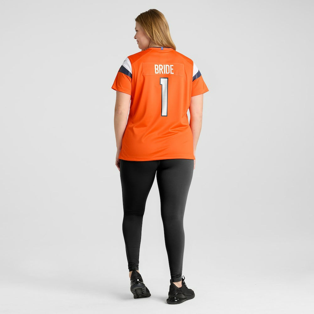 Number 1 Bride Denver Broncos Women's Game Jersey Orange - Nike