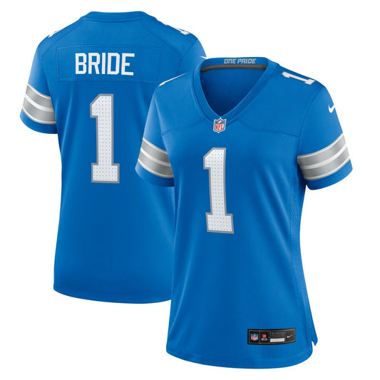 Number 1 Bride Detroit Lions Women's Game Jersey - Blue | NFL Jerseys