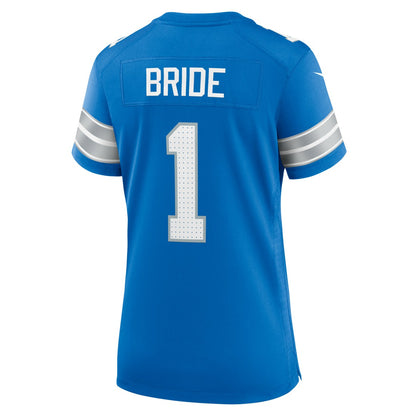 Number 1 Bride Detroit Lions Women's Game Jersey - Blue | NFL Jerseys