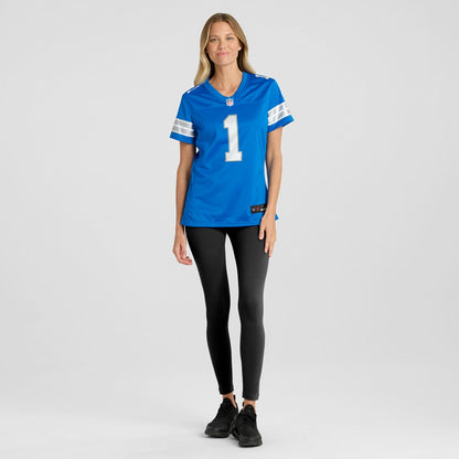 Number 1 Bride Detroit Lions Women's Game Jersey - Blue | NFL Jerseys