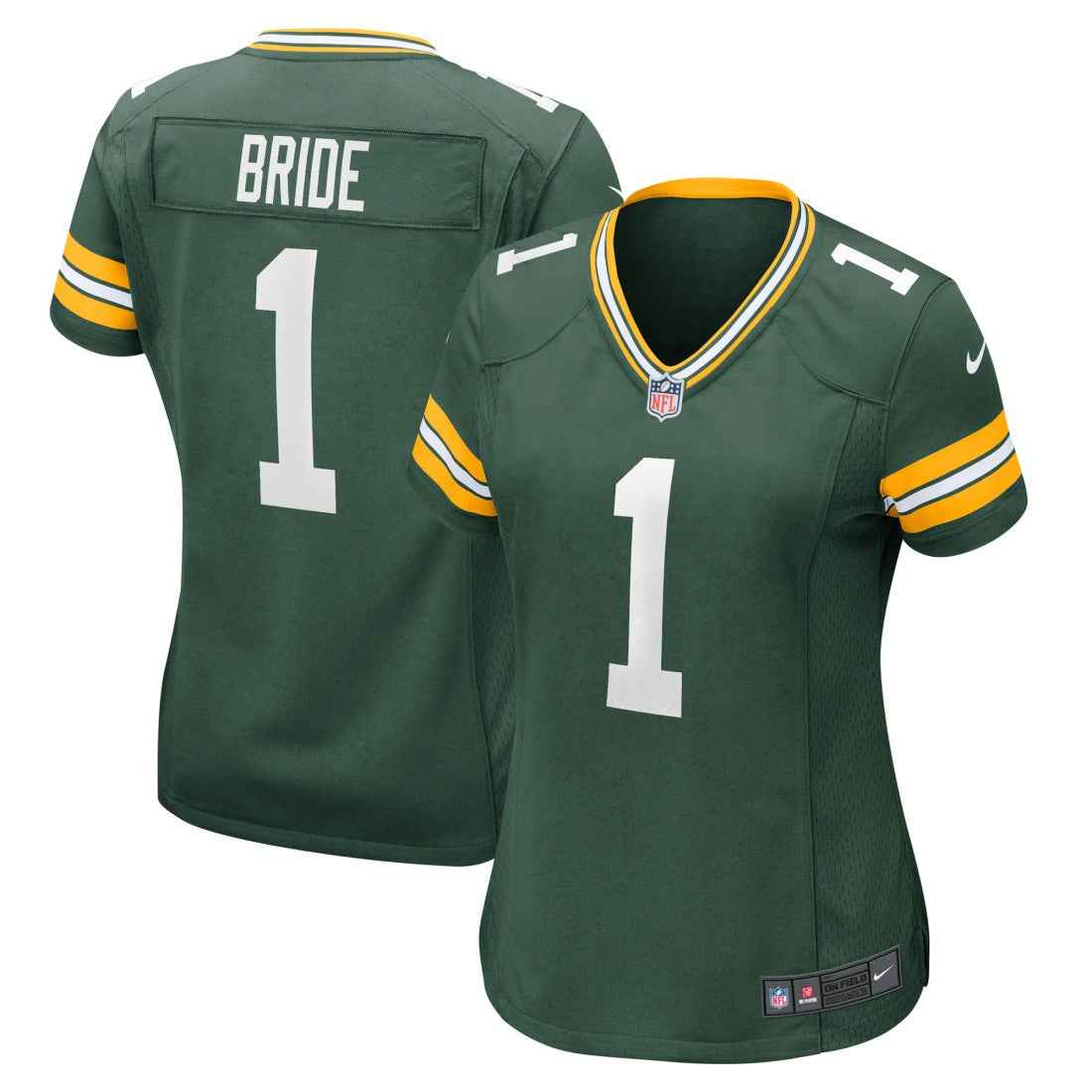 Number 1 Bride Green Bay Packers Women's Game Jersey - Green | NFL Jerseys
