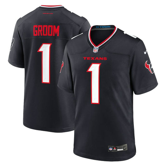 Number 1 Groom Houston Texans Game Jersey - Navy | NFL Jerseys