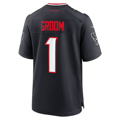 Number 1 Groom Houston Texans Game Jersey - Navy | NFL Jerseys