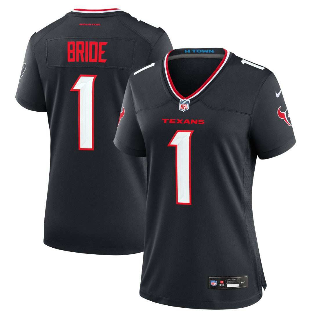 Number 1 Bride Houston Texans Women's Game Jersey - Navy | NFL Jerseys