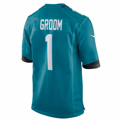 Number 1 Groom Jacksonville Jaguars Game Jersey - Teal | NFL Jerseys