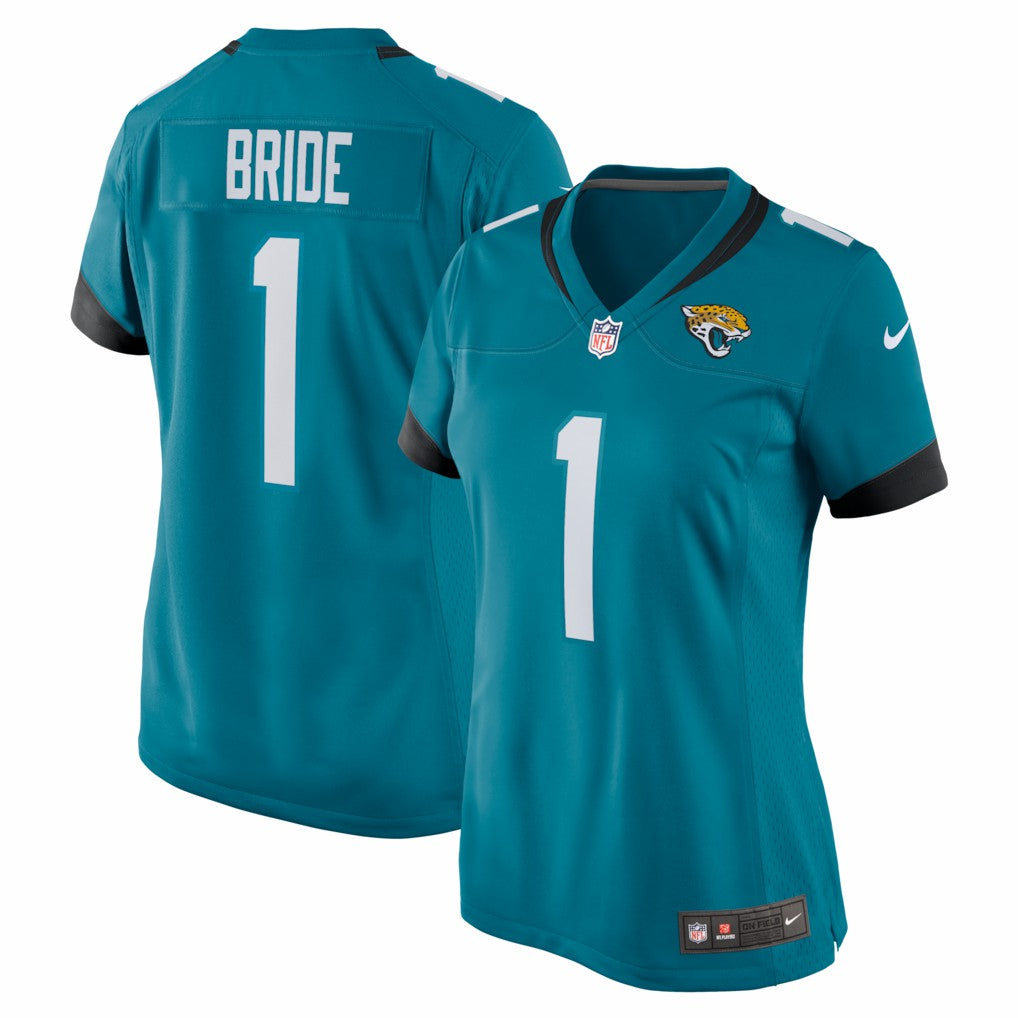 Number 1 Bride Jacksonville Jaguars Women's Game Jersey Teal - Nike