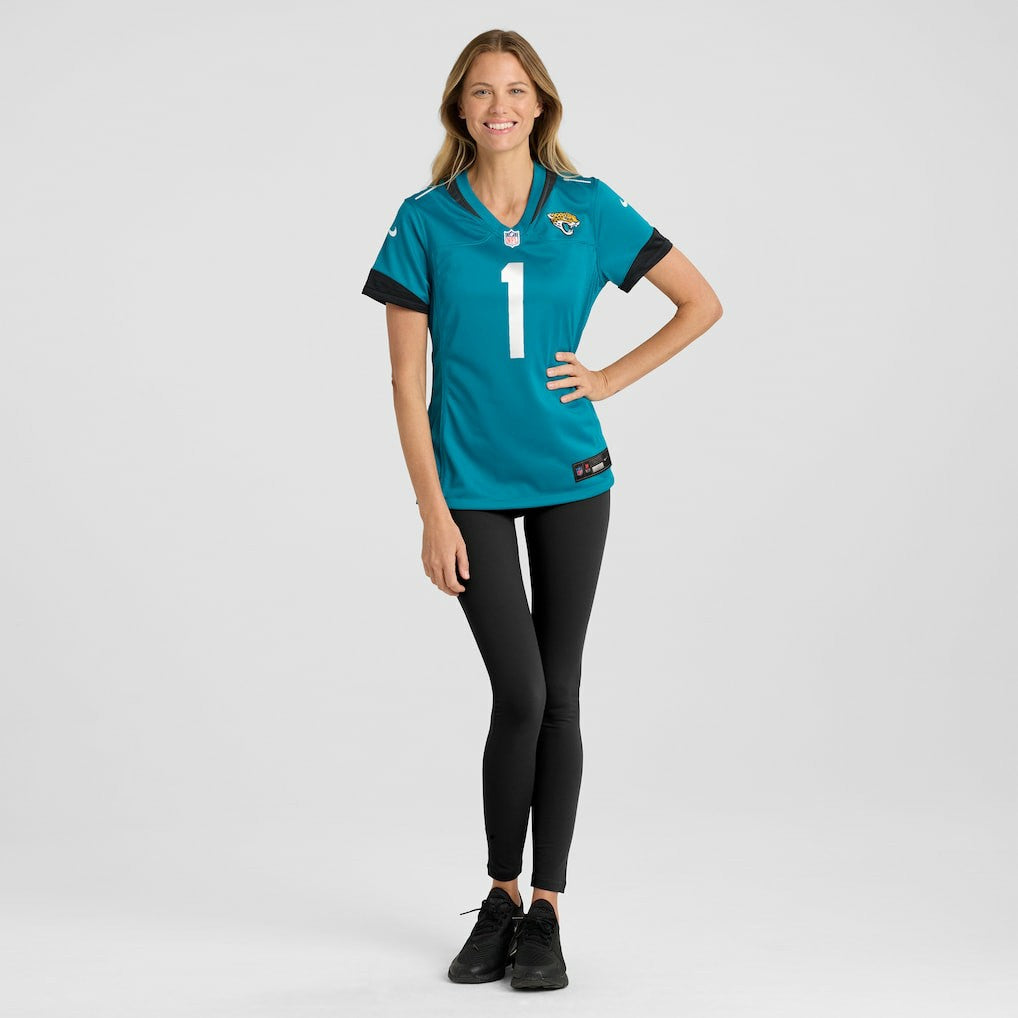 Number 1 Bride Jacksonville Jaguars Women's Game Jersey Teal - Nike