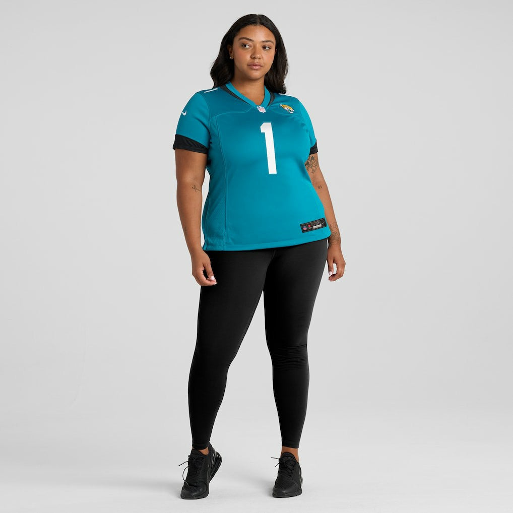 Number 1 Bride Jacksonville Jaguars Women's Game Jersey Teal - Nike