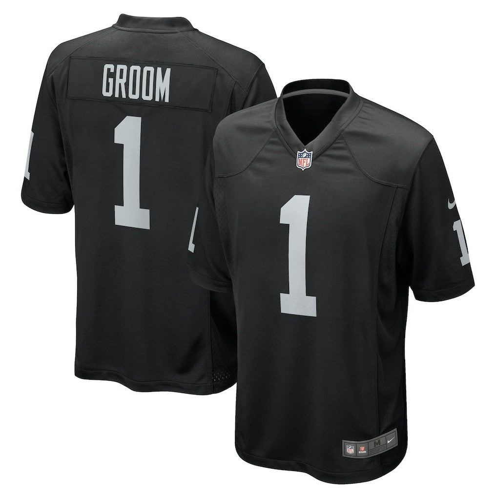 Number 1 Groom Las Vegas Raiders Game Jersey Black - Nike