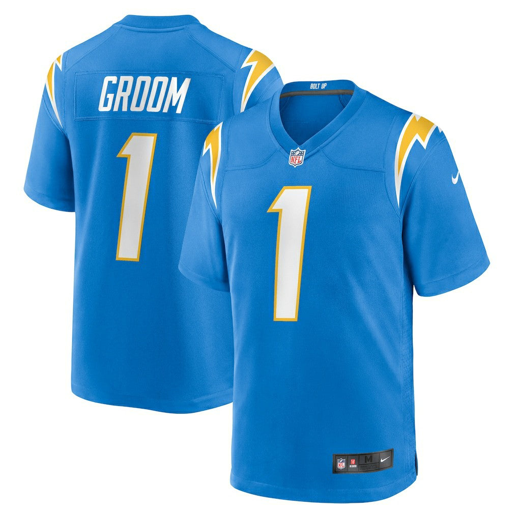 Number 1 Groom Los Angeles Chargers Game Jersey Powder Blue - Nike