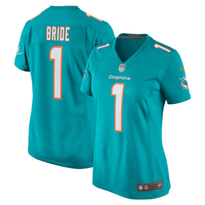 Number 1 Bride Miami Dolphins Women's Game Jersey - Aqua | NFL Jerseys