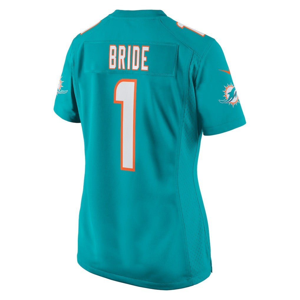 Number 1 Bride Miami Dolphins Women's Game Jersey - Aqua | NFL Jerseys
