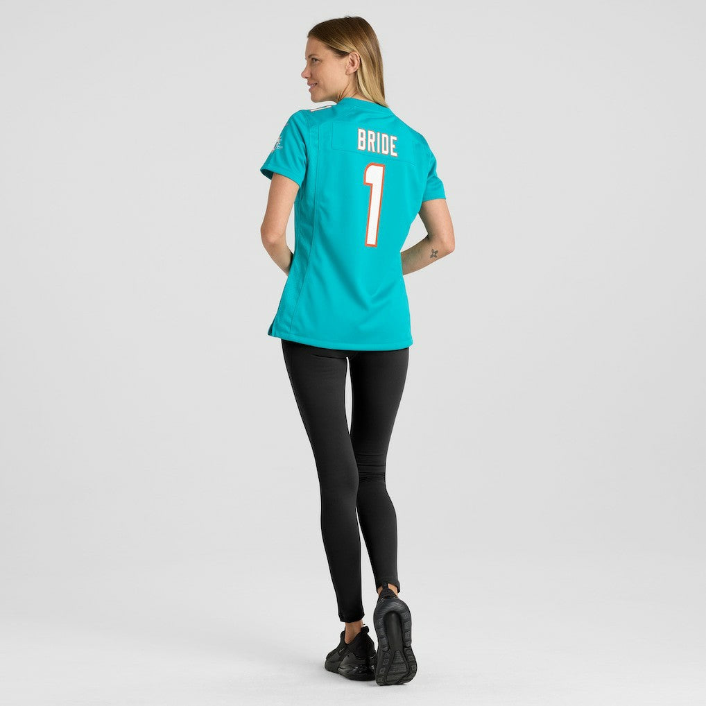 Number 1 Bride Miami Dolphins Women's Game Jersey - Aqua | NFL Jerseys