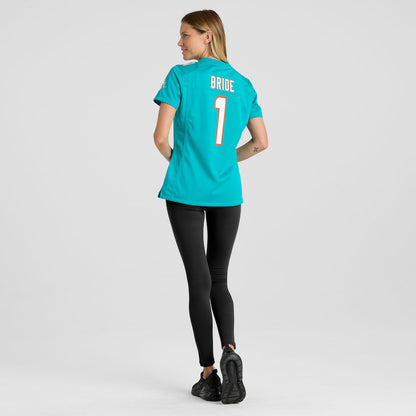 Number 1 Bride Miami Dolphins Women's Game Jersey - Aqua | NFL Jerseys