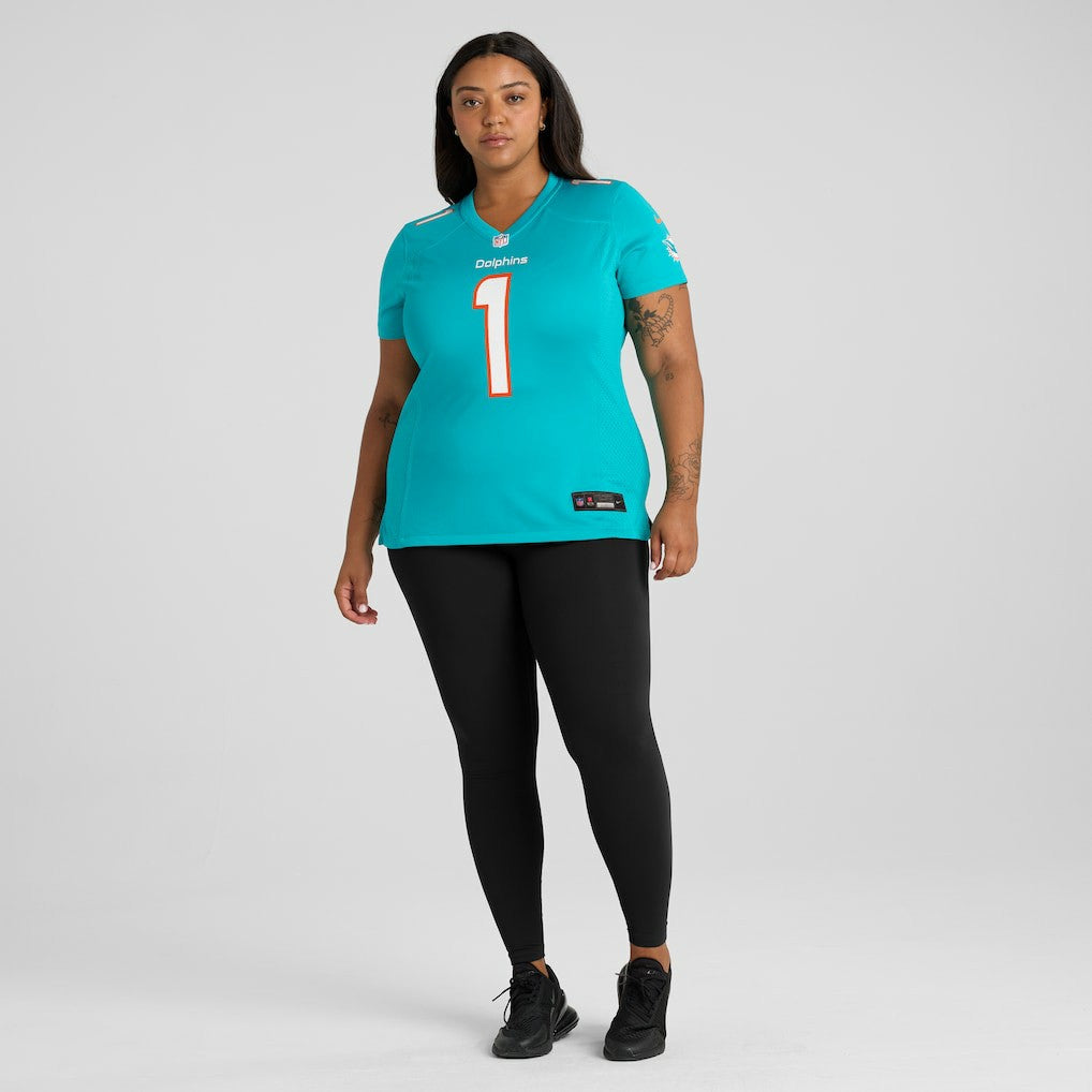 Number 1 Bride Miami Dolphins Women's Game Jersey - Aqua | NFL Jerseys