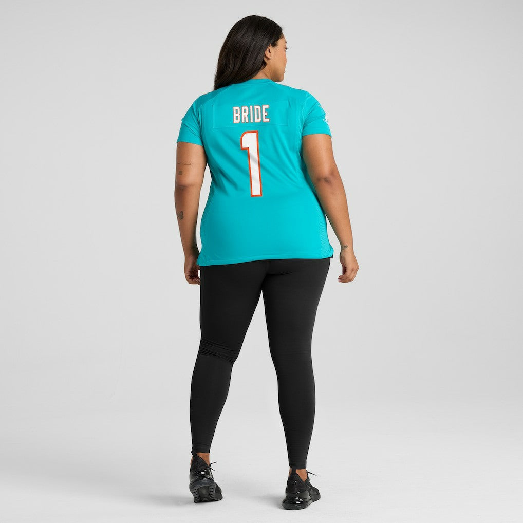 Number 1 Bride Miami Dolphins Women's Game Jersey - Aqua | NFL Jerseys