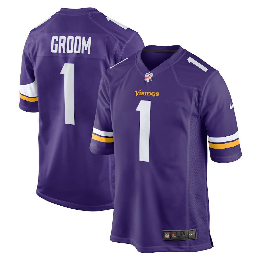 Number 1 Groom Minnesota Vikings Game Jersey Purple - Nike