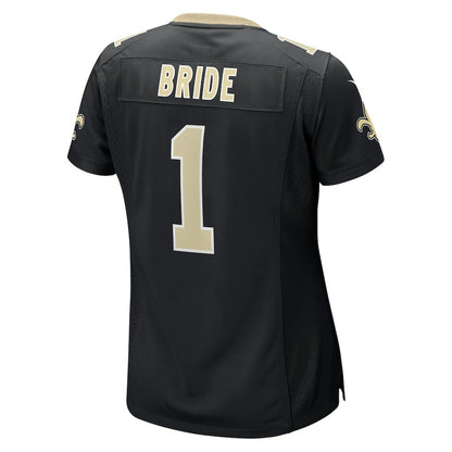 Number 1 Bride New Orleans Saints Women's Game Jersey - Black | NFL Jerseys