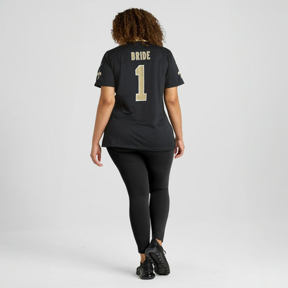 Number 1 Bride New Orleans Saints Women's Game Jersey - Black | NFL Jerseys