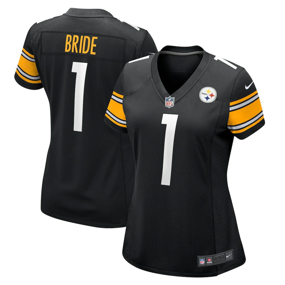 Number 1 Bride Pittsburgh Steelers Women's Game Jersey Black - Nike