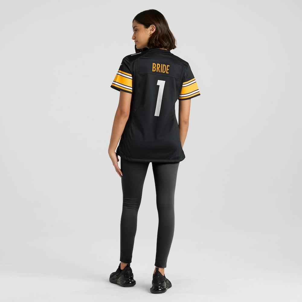 Number 1 Bride Pittsburgh Steelers Women's Game Jersey Black - Nike