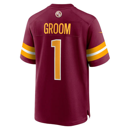 Number 1 Groom Washington Commanders Game Jersey - Burgundy | NFL Jerseys