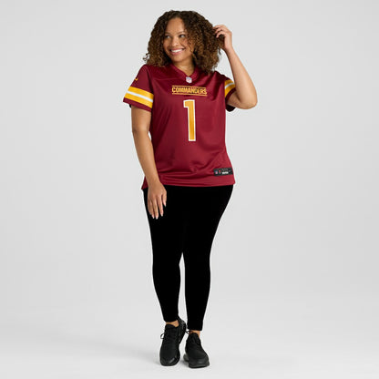 Number 1 Bride Washington Commanders Women's Game Jersey - Burgundy | NFL Jerseys