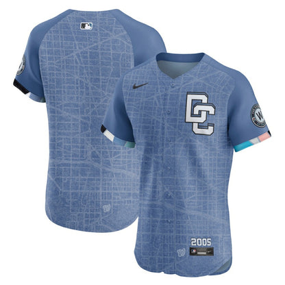 Washington Nationals Nike 2025 City Connect Elite Jersey - Blue | MLB Jerseys