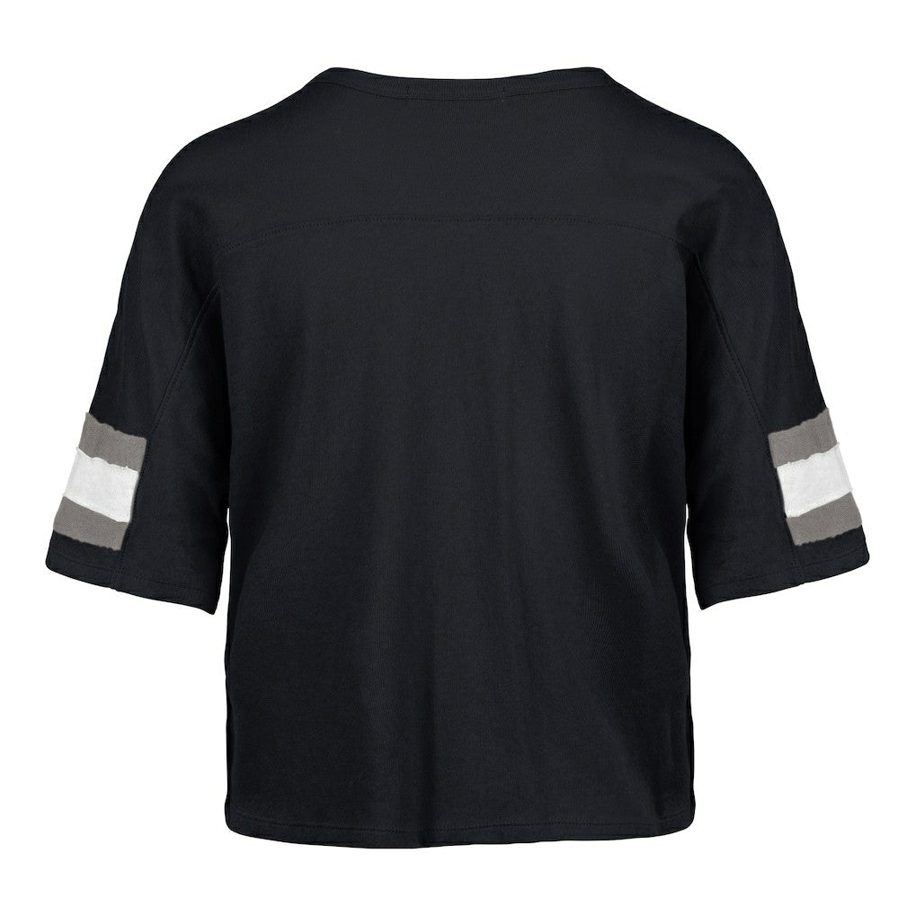 Dallas Cowboys '47 Women's Double Header Scout Cropped V-Neck T-Shirt Navy - 47 brand