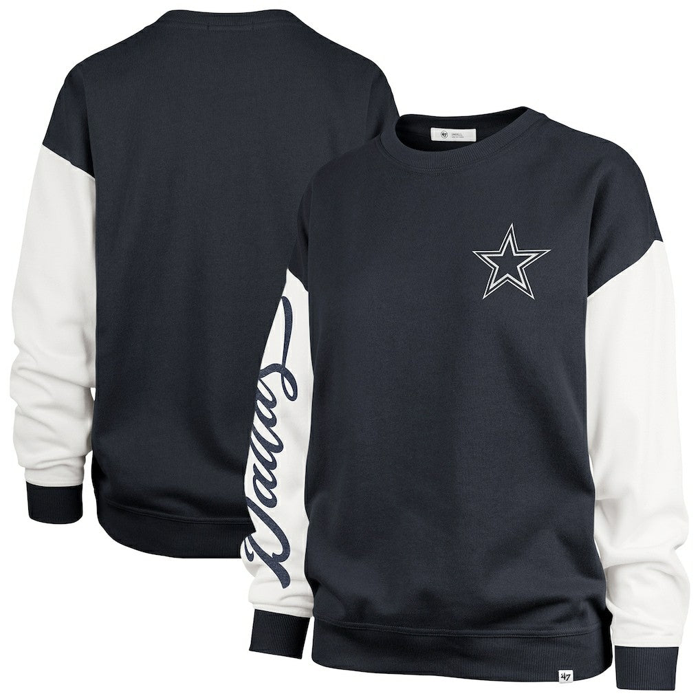 Dallas Cowboys '47 Women's Double Header Rise Andie Pullover Sweatshirt Blue - 47 brand