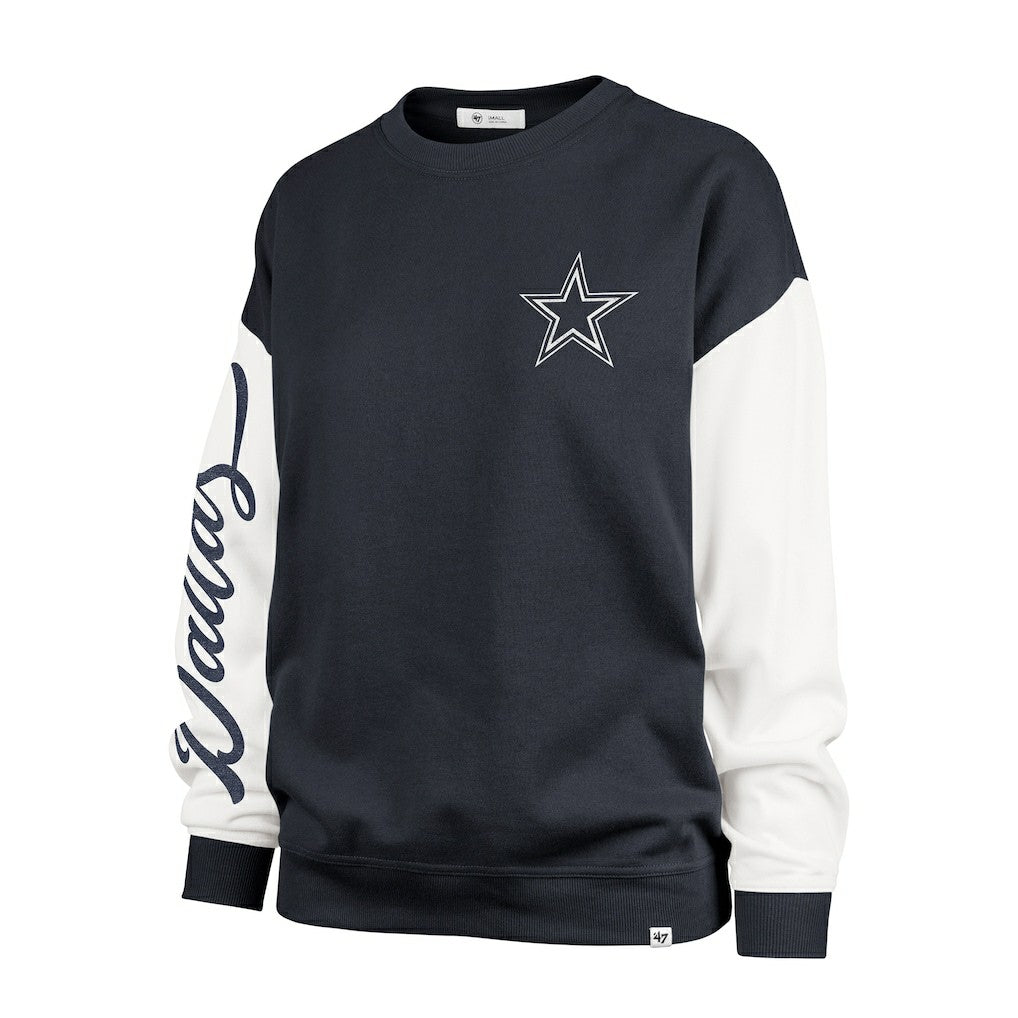 Dallas Cowboys '47 Women's Double Header Rise Andie Pullover Sweatshirt Blue - 47 brand