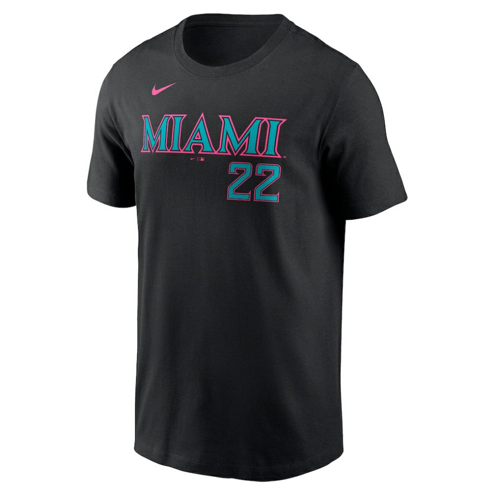 Sandy Alcantara Miami Marlins Nike 2025 City Connect Fuse Name & Number T-Shirt Sale
