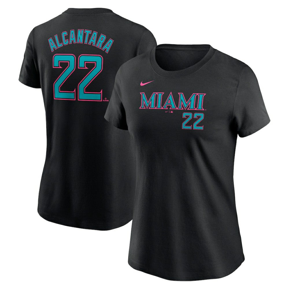 Sandy Alcantara Miami Marlins Nike Women's 2025 City Connect Fuse Name & Number T-Shirt Clearance