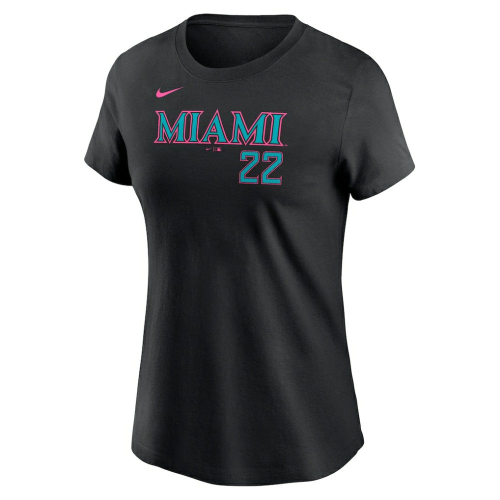 Sandy Alcantara Miami Marlins Nike Women's 2025 City Connect Fuse Name & Number T-Shirt Clearance