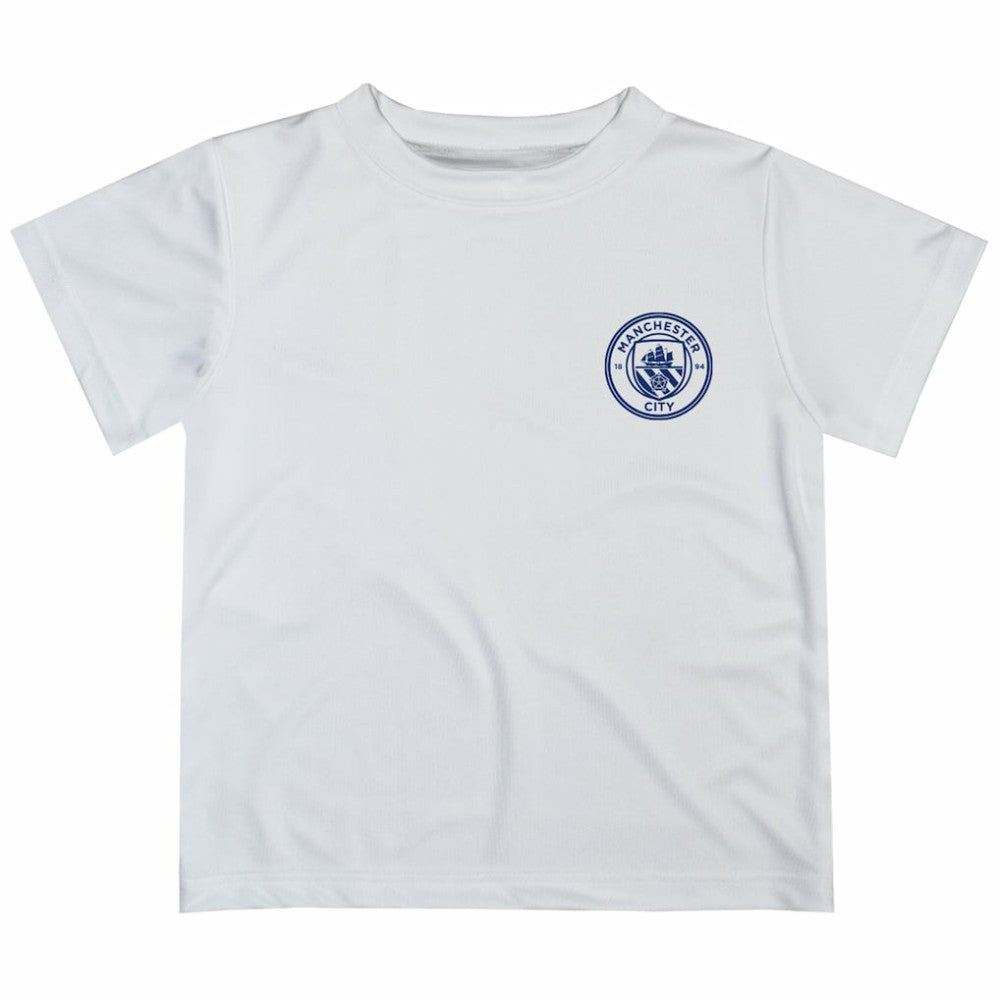 Manchester City Vive La Fete Youth Impressions Artwork T-Shirts - White