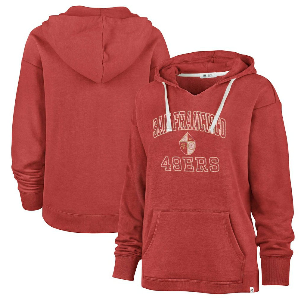 San Francisco 49ers '47 Women's Plus Size Clarity Kennedy Pullover Hoodie Scarlet - 47 brand