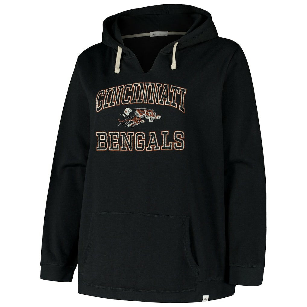 Cincinnati Bengals '47 Women's Plus Size Clarity Kennedy Pullover Hoodie Black - 47 brand