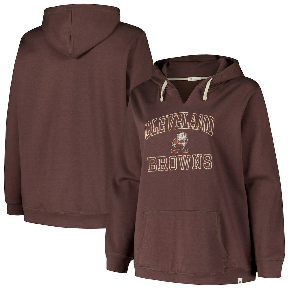 Cleveland Browns '47 Women's Plus Size Clarity Kennedy Pullover Hoodie Brown - 47 brand