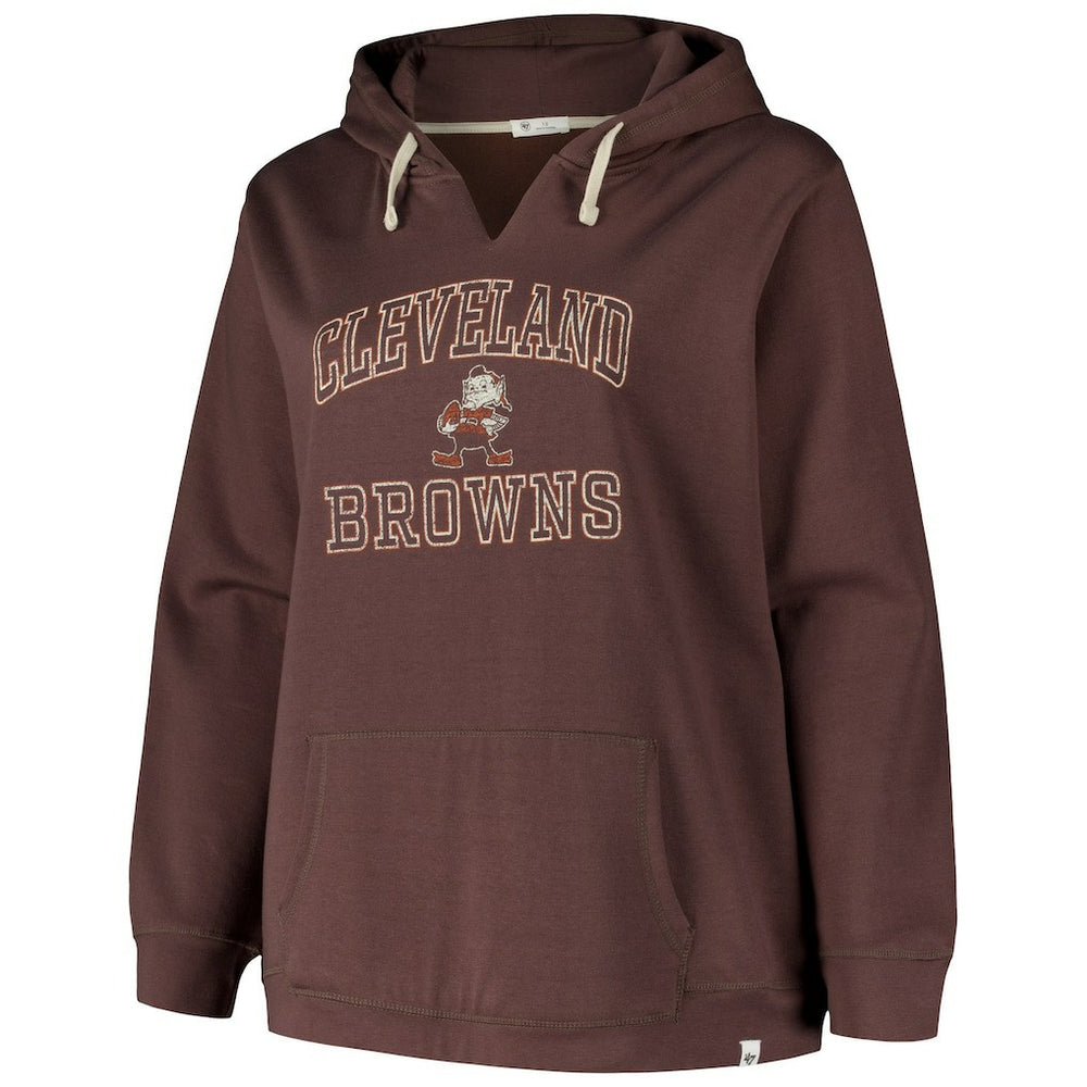 Cleveland Browns '47 Women's Plus Size Clarity Kennedy Pullover Hoodie Brown - 47 brand